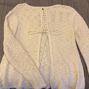 Cream sweater open back